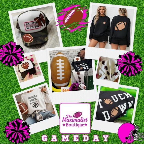 Glitter Football Sweatshirt – Soft Black Game Day Pullover for Sporty Glam - Picture 8 of 8